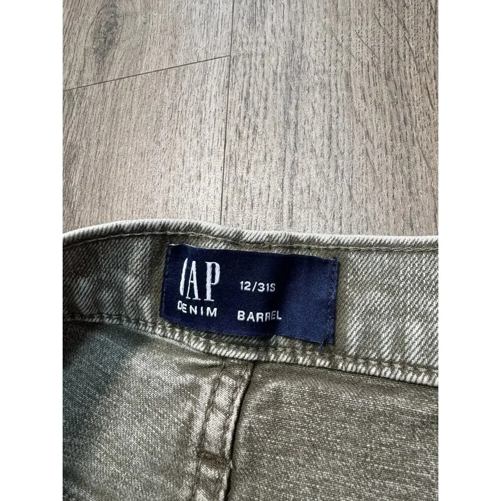 GAP Denim Women's Green/Gray Washed Barrel Jeans